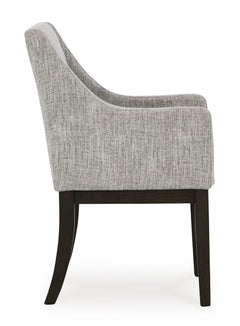 Beige/Dark Brown / Pair of Dining Armchairs, side view; 2 chairs included; additional furniture and accessories excluded - 6