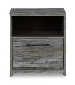 Smoky gray USB nightstand, front view - 3