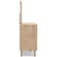 Soft Gray / Light Oak Look / Dresser + Mirror, side view; view 14; shown pieces are reference views; only the selected configuration is included - 14
