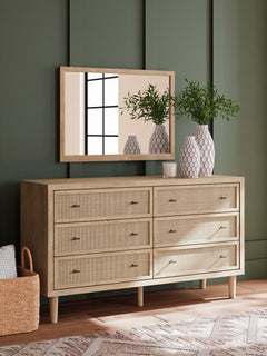 Soft Gray / Light Oak Look / Dresser + Mirror, product view; view 15; shown pieces are reference views; only the selected configuration is included - 15
