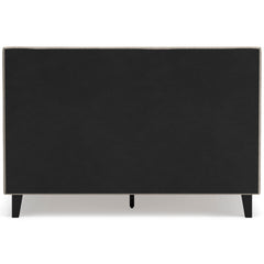 Soft Gray / Light Oak Look / Bed / Queen, back view; view 50; shown pieces are reference views; only the selected configuration is included - 50