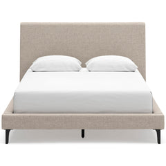 Soft Gray / Light Oak Look / Bed / Queen, front view; view 52; shown pieces are reference views; only the selected configuration is included - 52