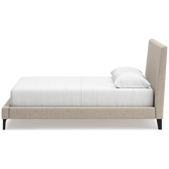 Soft Gray / Light Oak Look / Bed / Queen, side view; view 53; shown pieces are reference views; only the selected configuration is included - 53
