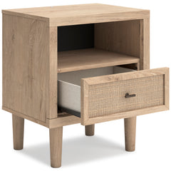 Soft Gray / Light Oak Look / Nightstand, angle view; view 66; shown pieces are reference views; only the selected configuration is included - 66