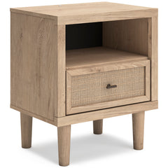 Soft Gray / Light Oak Look / Nightstand, angle view; view 67; shown pieces are reference views; only the selected configuration is included - 67