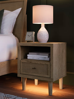 Soft Gray / Light Oak Look / Nightstand, design detail; view 69; shown pieces are reference views; only the selected configuration is included - 69
