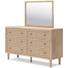 Soft Gray / Light Oak Look / Dresser + Mirror, angle view; view 7; shown pieces are reference views; only the selected configuration is included - 7