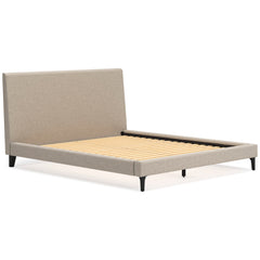 Soft Gray / Light Oak Look / Bed / California King, angle view; view 77; shown pieces are reference views; only the selected configuration is included - 77