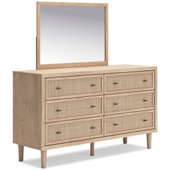 Soft Gray / Light Oak Look / Dresser + Mirror, angle view; view 9; shown pieces are reference views; only the selected configuration is included - 9