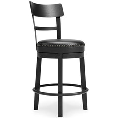 Black / Counter Height — 1 Stool, angle view; one stool included; additional furniture and accessories excluded - 18