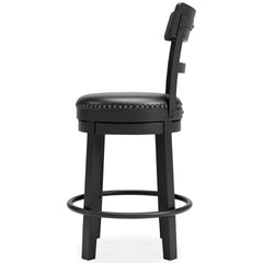 Black / Counter Height — 1 Stool, alternate side view; one stool included; additional furniture and accessories excluded - 23