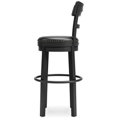 Black / Bar Height — 1 Stool, alternate side view; one stool included; additional furniture and accessories excluded - 6