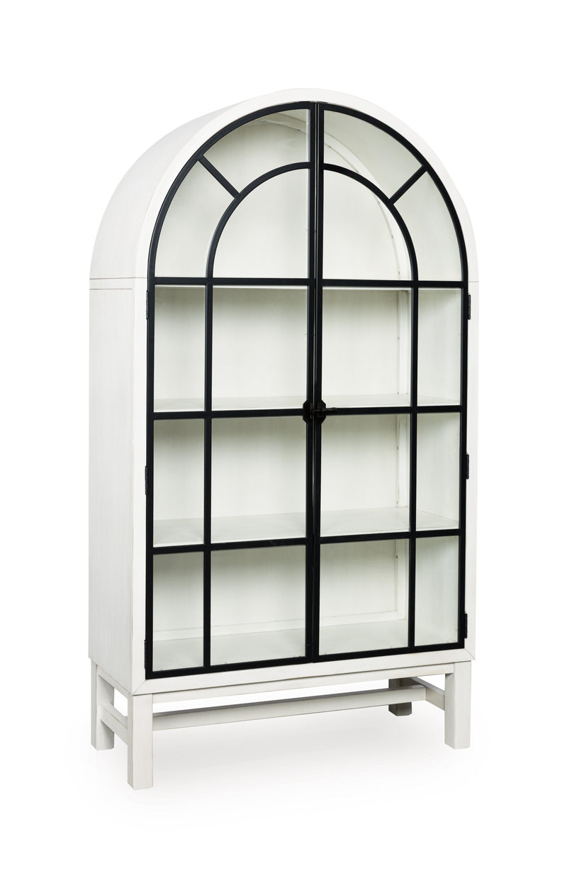 Tall Arched Glass-Door Display Cabinet in Three Finishes