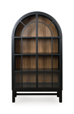 Black/Brown / Display Cabinet, cabinet view 5; includes one cabinet; accessories and other furniture excluded - 12