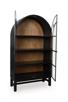 Black/Brown / Display Cabinet, cabinet view 2; includes one cabinet; accessories and other furniture excluded - 9