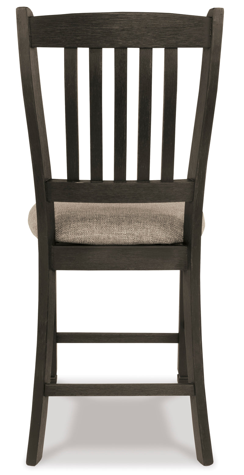 Textured Black Slat-Back Counter Stools, Set of 2