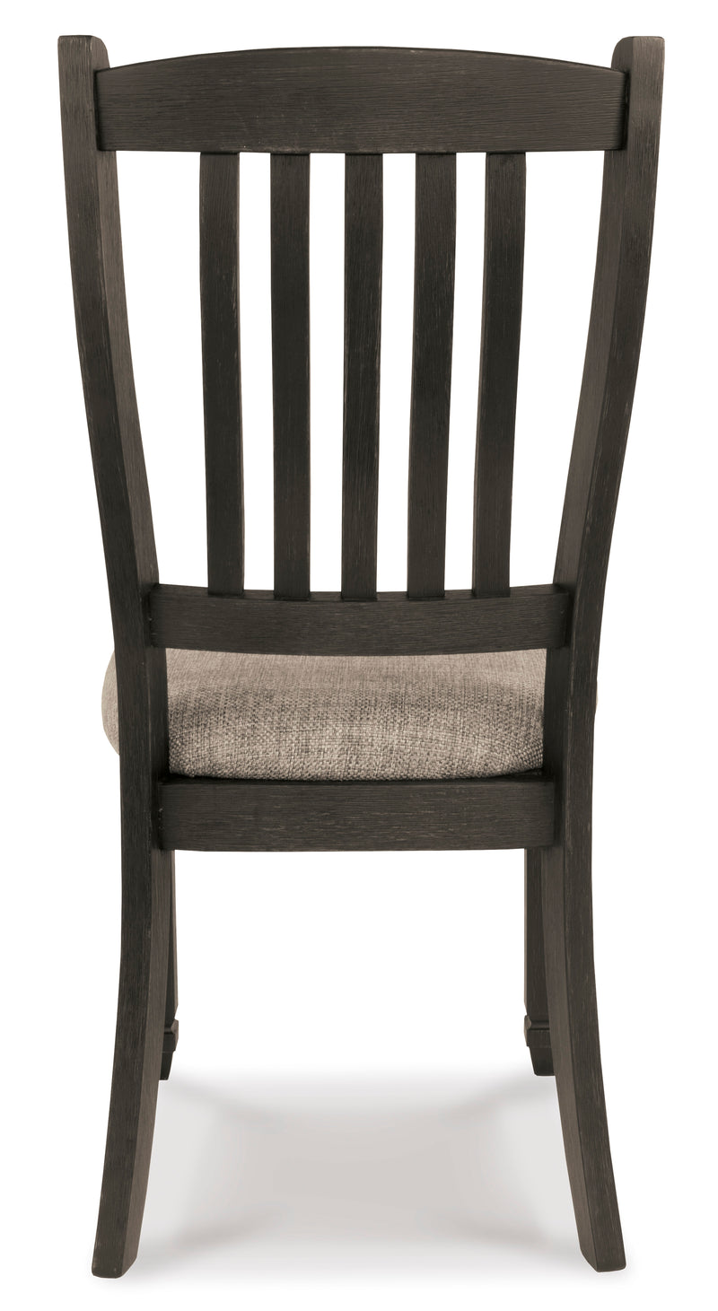Textured Black Slat-Back Dining Chairs, Set of 2