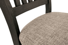 Black/Grayish Brown / Set of 2 Dining Chairs, seat covering close-up 2; order includes two matching seats; accessories excluded - 2