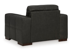 Thunder Leather and Faux Leather Seating, chair and a half back view - 12