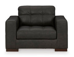 Thunder Leather and Faux Leather Seating, chair and a half front view - 13