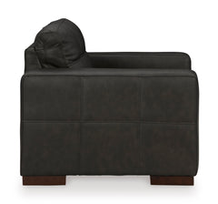 Thunder Leather and Faux Leather Seating, chair and a half side view - 14