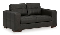 Thunder Leather and Faux Leather Seating, loveseat angle view - 6