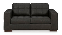 Thunder Leather and Faux Leather Seating, loveseat front view - 8