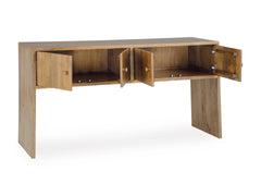 Rich Brown solid mango wood four door console, product view 2 - 2