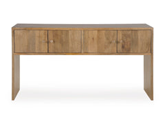 Rich Brown solid mango wood four door console, product view 3 - 3