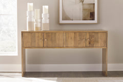 Rich Brown solid mango wood four door console, product view 5 - 5