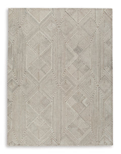 Beige/Brown 91.38" x 118.38", complete rug product view - 1