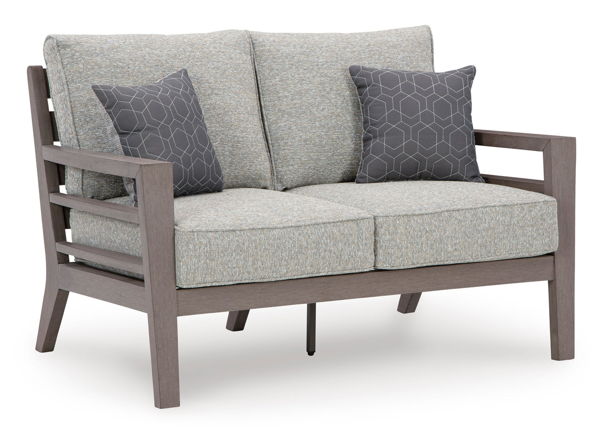 Gray/Brown Loveseat w/Cushion, full product view