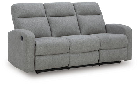 Compact Manual Reclining Sofa in Sterling