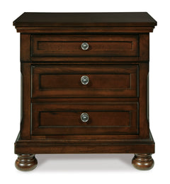 Rustic Brown, full front view of nightstand - 4