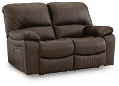 Dark Brown, full loveseat in closed position - 1