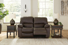 Dark Brown, loveseat in room; other furniture and decor excluded - 2