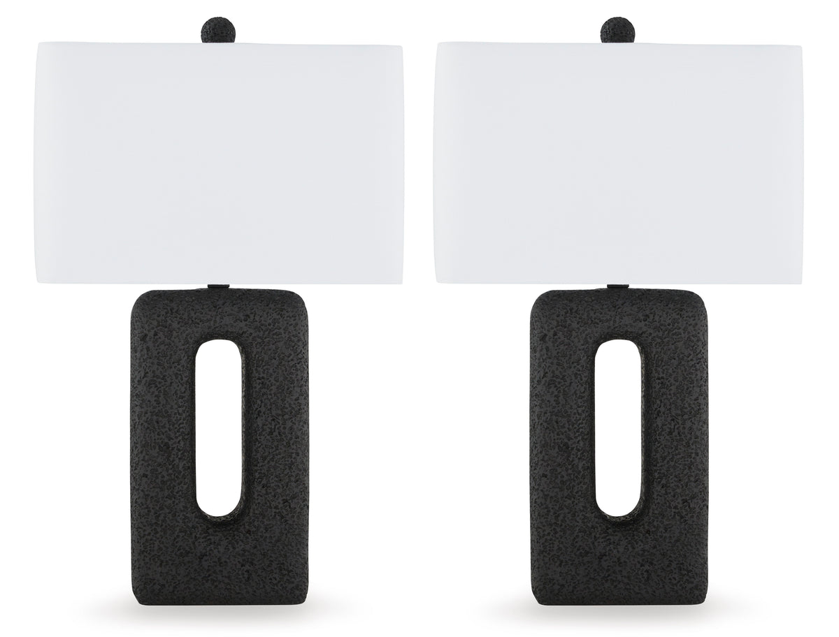 Black Wimmings set of two table lamps, full product view