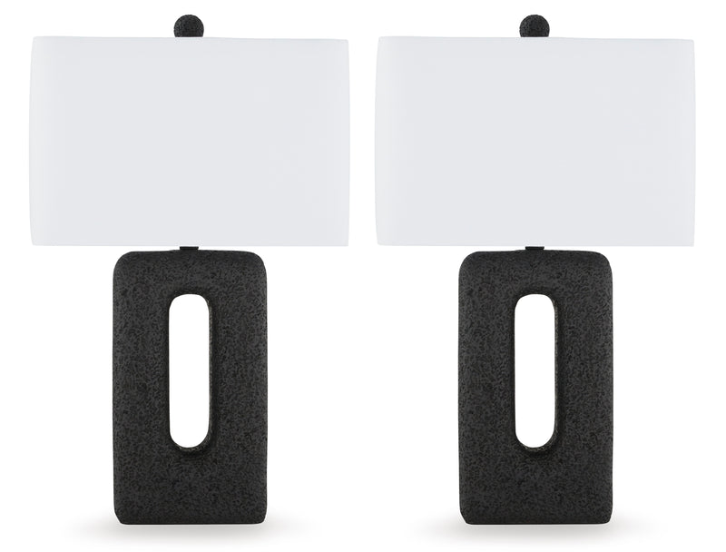 Wimmings Textured Black Table Lamps, Set of 2