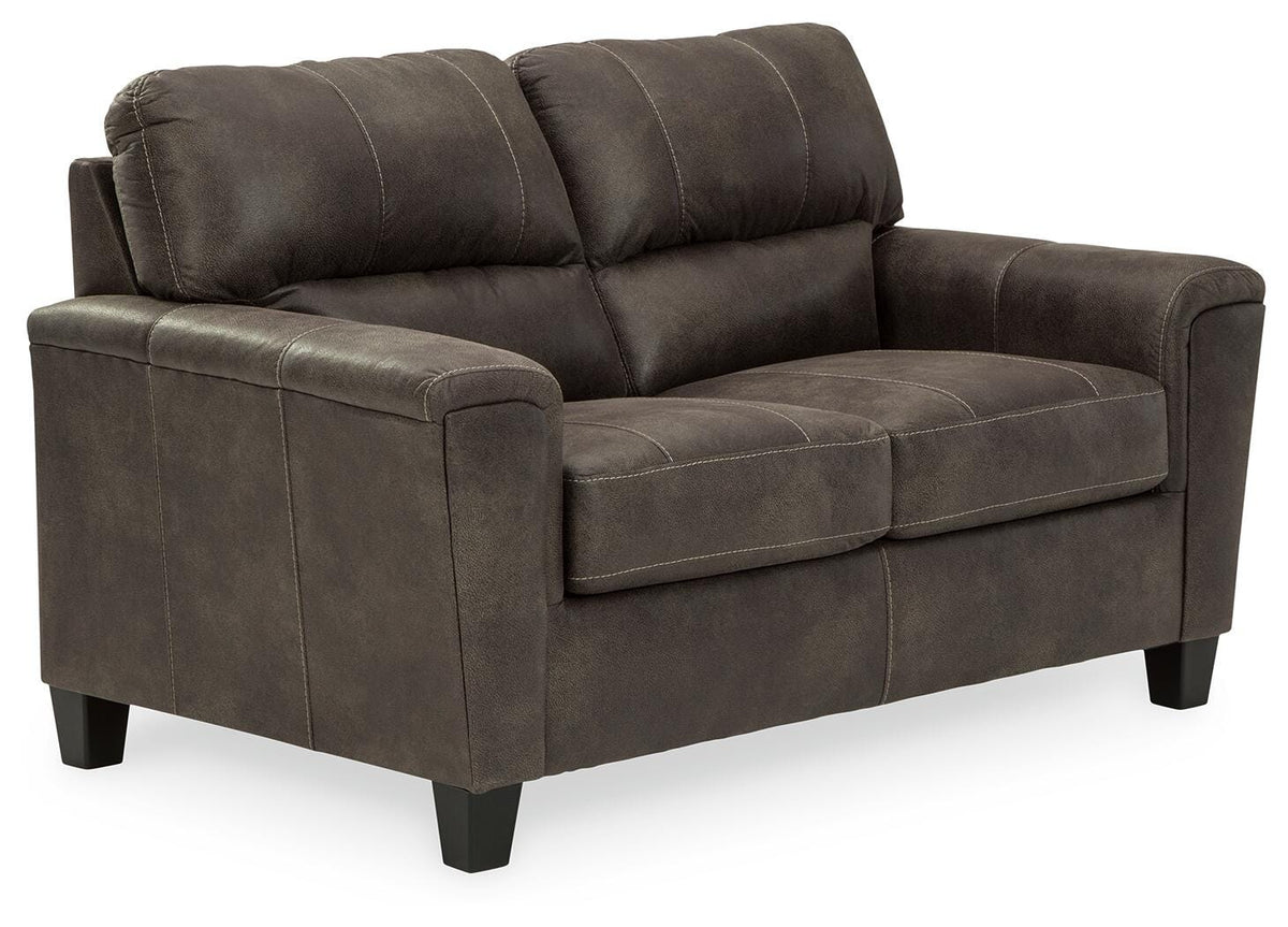 Smoke, complete loveseat angled view