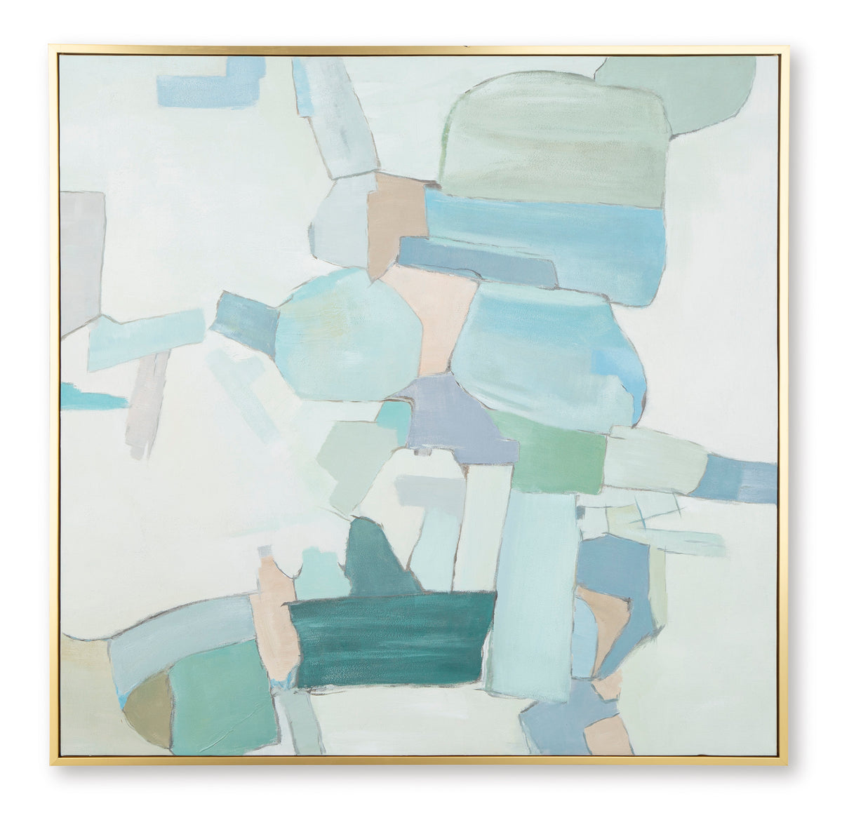 White/Blue/Green Wall Art, full product view