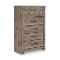 Brown / Chest of Drawers, complete product angled view - 1