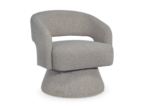 Pebble Boucle Open Barrel Swivel Accent Chair