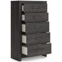 Dark Gray / Chest of Drawers, drawers open - 2