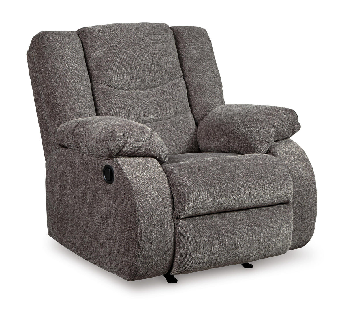 Gray, full recliner in closed position