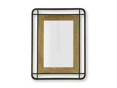 Black/Brown Beelman accent mirror, full product view - 1