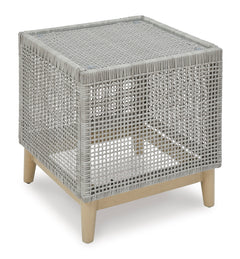 Gray Square End Table, full product view - 1