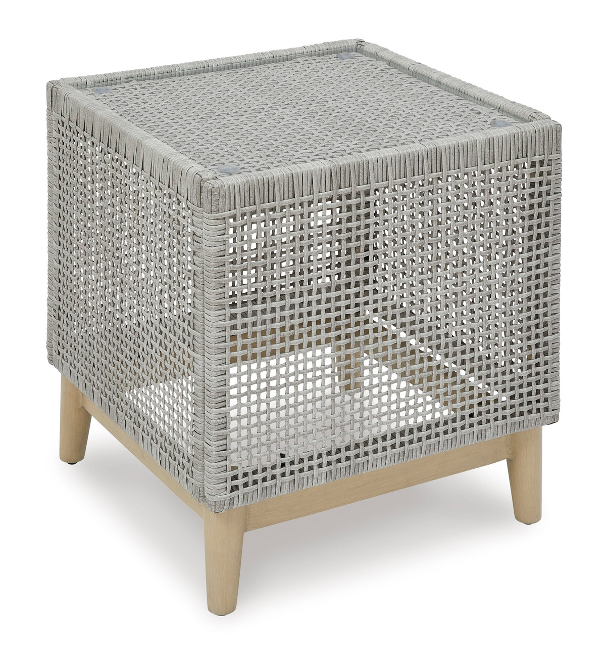 Gray Square End Table, full product view