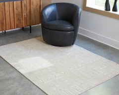 Tan/Ivory 59.5" x 82.75", room view; furniture excluded - 6