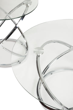 Chrome Finish, glass top and chrome-tone ring detail - 4
