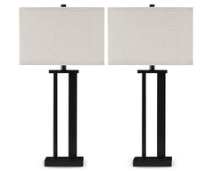 Bronze Finish table lamp pair, full product view - 1